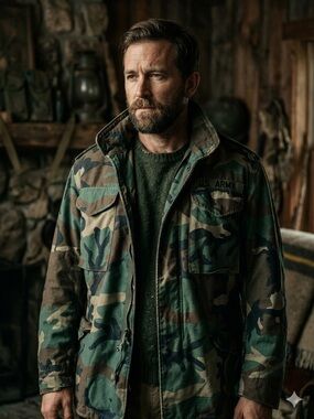 Men's Camouflage Woodland Army Field Jacket Green Camo SMALL